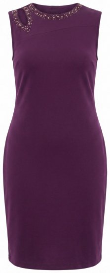 Ulla Popken 853766 Bodycon-mekko strassikoristeilla Luumu - Iltapuvut - Juhlamekot plus-koossa
