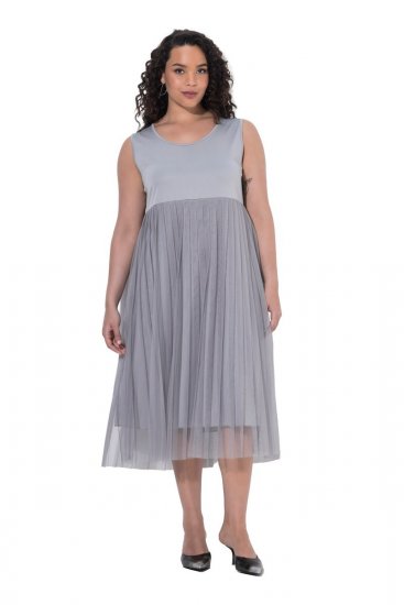 Ulla Popken 853879 A-linjainen midimekko Harmaa - Midimekot - Midimekot isoissa ko'oissa