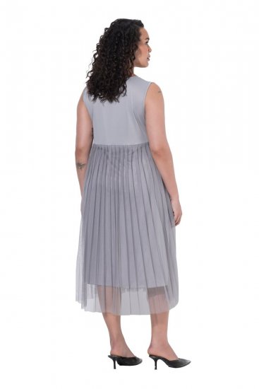 Ulla Popken 853879 A-linjainen midimekko Harmaa - Midimekot - Midimekot isoissa ko'oissa