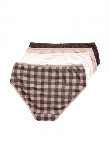 Ulla Popken 854114 Ruudulliset alushousut 5 kpl Taupe - Alushousut - 