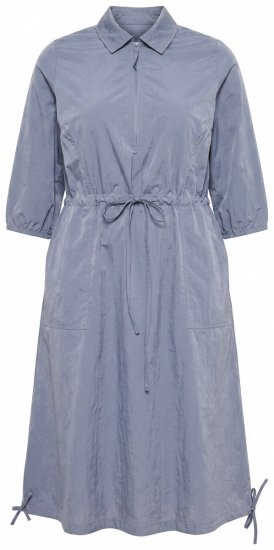 Ulla Popken 854413 Midimekko kiristysnauhalla Harmaa - Midimekot - Midimekot isoissa ko'oissa
