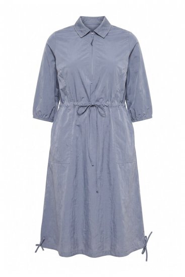 Ulla Popken 854413 Midimekko kiristysnauhalla Harmaa - Midimekot - Midimekot isoissa ko'oissa