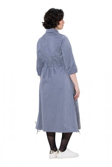 Ulla Popken 854413 Midimekko kiristysnauhalla Harmaa - Midimekot - Midimekot isoissa ko'oissa