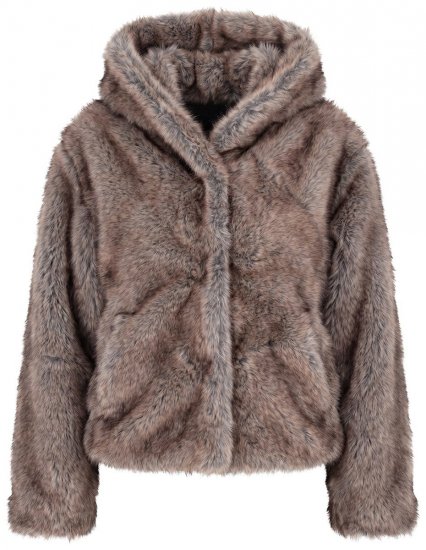 Ulla Popken 854617 Tekoturkistakki Beige - Takit - Naisten takit plus-koossa