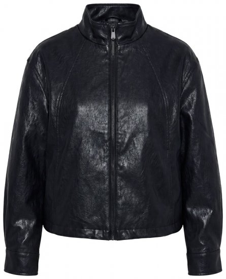 Ulla Popken 854795 Tekonahkainen biker-takki Musta - Takit - Naisten takit plus-koossa