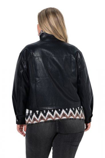Ulla Popken 854795 Tekonahkainen biker-takki Musta - Takit - Naisten takit plus-koossa