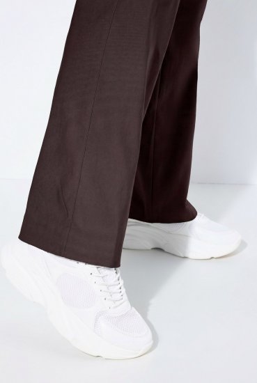 Ulla Popken 854910 Lämpimät stretch-housut joustovyötäröllä Mahonginruskea - Kangashousut - Naisten plus-size kangashousut