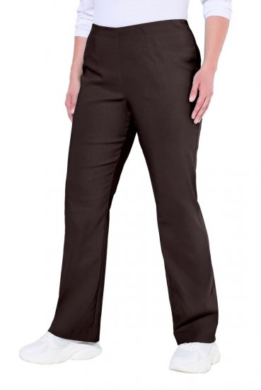 Ulla Popken 854910 Lämpimät stretch-housut joustovyötäröllä Mahonginruskea - Kangashousut - Naisten plus-size kangashousut