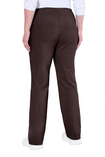 Ulla Popken 854910 Lämpimät stretch-housut joustovyötäröllä Mahonginruskea - Kangashousut - Naisten plus-size kangashousut