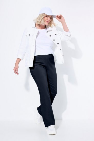 Ulla Popken 854910 Lämpimät stretch-housut joustovyötäröllä Tummansininen - Kangashousut - Naisten plus-size kangashousut