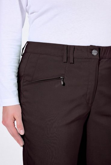 Ulla Popken 854987 Lämpimät stretch-housut mukavuusvyötäröllä Mahonginruskea - Kangashousut - Naisten plus-size kangashousut