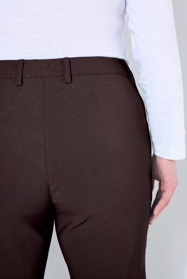 Ulla Popken 854987 Lämpimät stretch-housut mukavuusvyötäröllä Mahonginruskea - Kangashousut - Naisten plus-size kangashousut