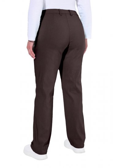 Ulla Popken 854987 Lämpimät stretch-housut mukavuusvyötäröllä Mahonginruskea - Kangashousut - Naisten plus-size kangashousut