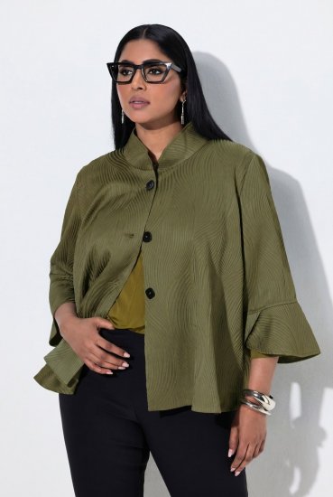 Ulla Popken 855125 Takki Khaki - Takit - Naisten takit plus-koossa