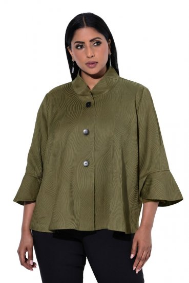 Ulla Popken 855125 Takki Khaki - Takit - Naisten takit plus-koossa