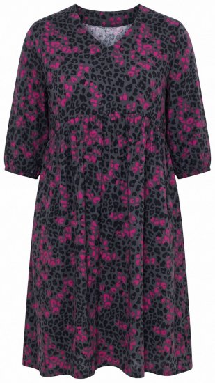 Ulla Popken 855270 Kuviollinen jerseymekko V-aukolla Antrasiitti - Trikoomekot - 