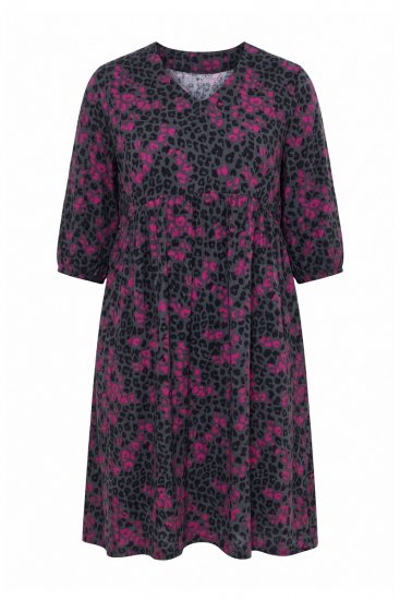 Ulla Popken 855270 Kuviollinen jerseymekko V-aukolla Antrasiitti - Trikoomekot - 