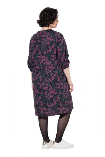 Ulla Popken 855270 Kuviollinen jerseymekko V-aukolla Antrasiitti - Trikoomekot - 
