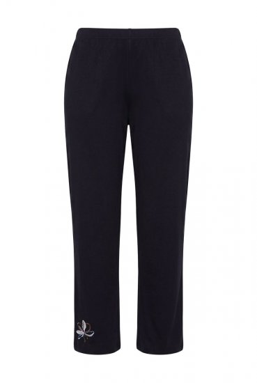 Ulla Popken 856134 Kukkakuvioinen pyjama Musta - Pyjama/Loungewear - 