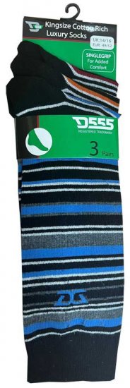D555 Roxton Striped Socks 3-pack - Alusvaatteet & uimavaatteet - Miesten Isot alusvaatteet 