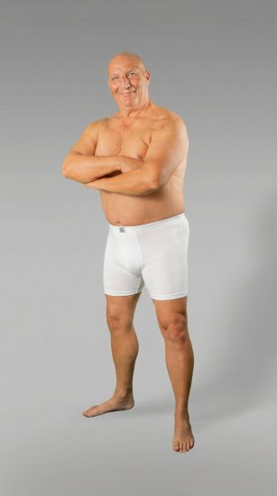 20 Nodi 938 Stretch Cotton Boxer with Embroidered Long Leg White - Bokserit - Miesten Bokserit Isot Koot