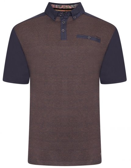 Kam Jeans 5490 Jersey Weave Contrast Polo Navy - Pikeepaidat - Miesten isot pikeepaidat