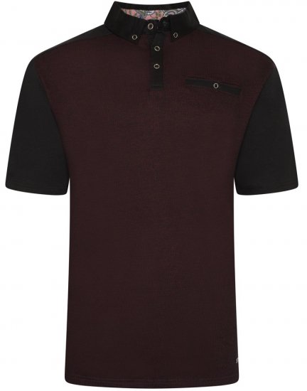 Kam Jeans 5490 Jersey Weave Contrast Polo Black - Pikeepaidat - Miesten isot pikeepaidat
