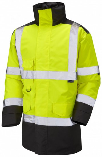 Leo Tawstock Warm Quilted Anorak Hi-Vis Yellow/Black - Työvaatteet - Miesten Työvaatteet Isot Koot - 2XL-10XL