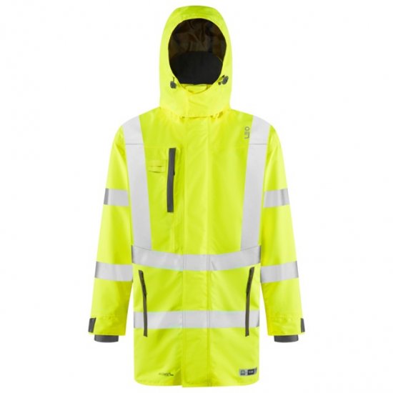 Leo Eastleigh Ecoviz 10K Performance Breathable Anorak Hi-Vis Yellow - Työvaatteet - Miesten Työvaatteet Isot Koot - 2XL-10XL