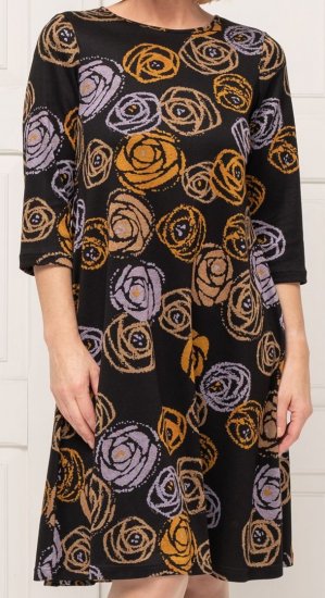 Scandinavian Caramel Flower Petals Dress Lavender and Orange - Naisten vaatteet isot koot - 