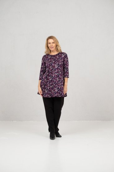 Scandinavian Caramel Flower Petals Tunic Purple - T-paidat - 