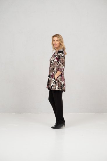 Scandinavian Caramel Flower Petals Tunic Brown - Painetut T-paidat naisille - 