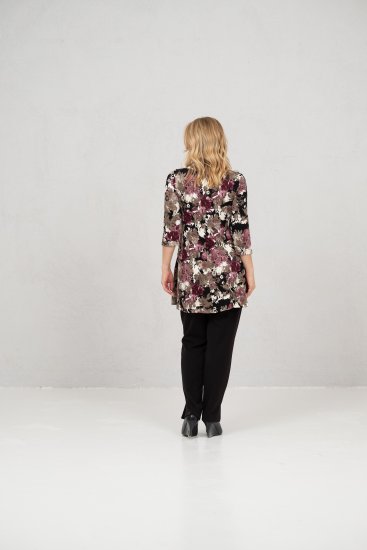 Scandinavian Caramel Flower Petals Tunic Brown - Painetut T-paidat naisille - 