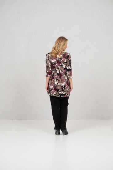 Scandinavian Caramel Flower Petals Tunic Brown - Painetut T-paidat naisille - 