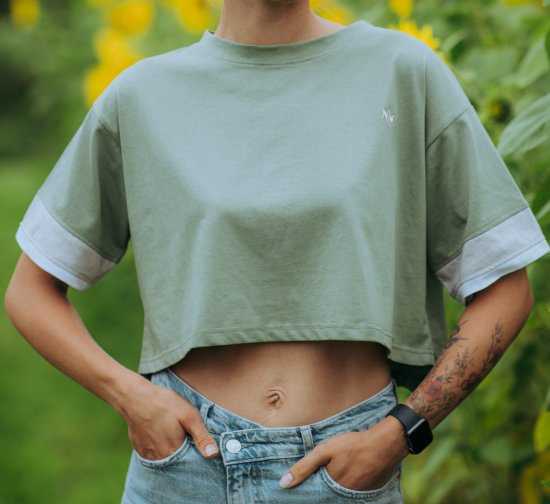 Nora Mikken AGNES Crop Top Green - T-paidat - 