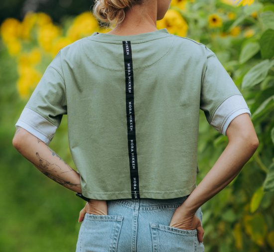 Nora Mikken AGNES Crop Top Green - T-paidat - 