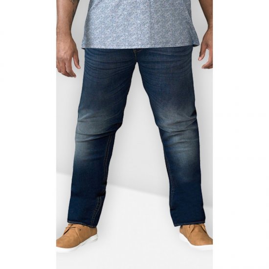 D555 Ambrose Tapered Fit Stretch Jeans Dark Blue TALL SIZES - MIESTEN VAATTEET MT-6XLT - Pitkien miesten vaatteet
