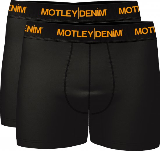 Motley Denim Amsterdam Boxershorts Black 2-pack - Alusvaatteet & Uimavaatteet - Miesten Isot alusvaatteet 