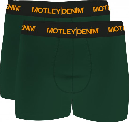 Motley Denim Amsterdam Boxershorts Racing Green 2-pack - Alusvaatteet & uimavaatteet - Miesten Isot alusvaatteet 