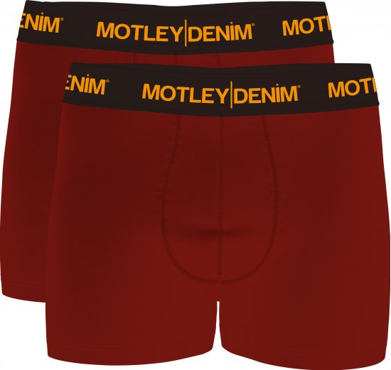 Motley Denim Amsterdam Boxershorts Red 2-pack - Alusvaatteet & uimavaatteet - Miesten Isot alusvaatteet 