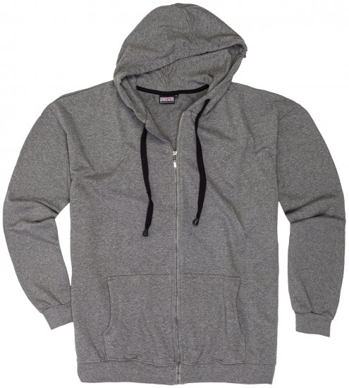 Adamo Athen Hoodie with Zipper Grey - Hupparit ja collegepaidat - Miesten hupparit ja collegepaidat isot koot