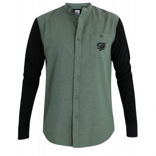 D555 Atkins Grandad Shirt with Jersey Sleeves - Kauluspaidat - Miesten isot kauluspaidat 2XL – 8XL
