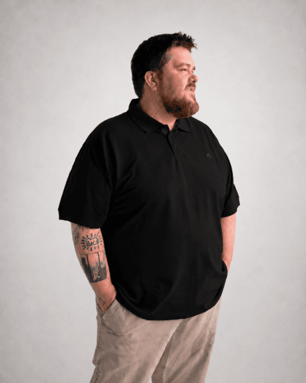 Motley Denim Bratislava Polo Black - Pikeepaidat - Miesten isot pikeepaidat