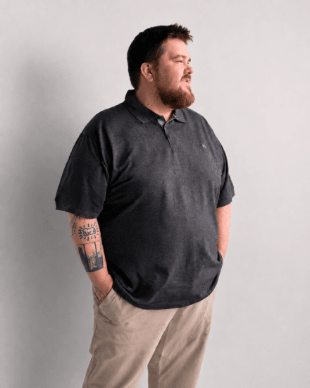 Motley Denim Bratislava Polo Charcoal - Pikeepaidat - Miesten isot pikeepaidat