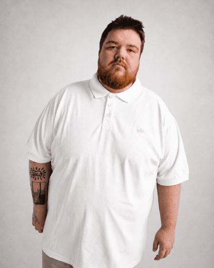 Motley Denim Bratislava Polo White - Pikeepaidat - Miesten isot pikeepaidat