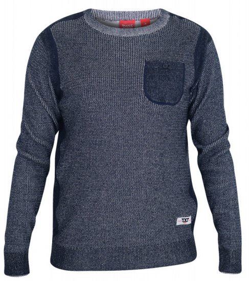 D555 Bryson Crewneck Sweater with Pocket Navy - Hupparit ja collegepaidat - Miesten hupparit ja collegepaidat isot koot