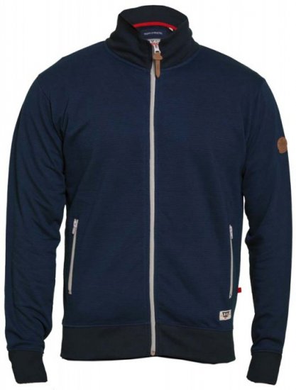 D555 Buxton Full Zip Sweatshirt Navy - Hupparit ja collegepaidat - Miesten hupparit ja collegepaidat isot koot