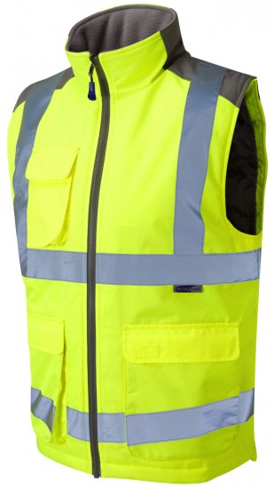 Leo Torrington Bodywarmer Yellow - Työvaatteet - Miesten Työvaatteet Isot Koot - 2XL-10XL