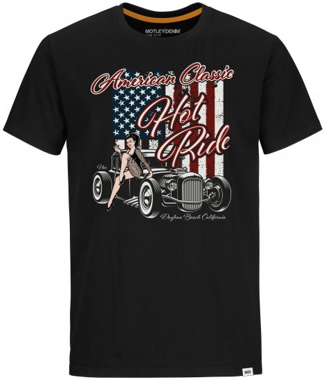 Motley Denim T-shirt Central Black - T-paidat - Isot T-paidat 2XL – 14XL