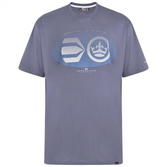 Crosshatch Eliptical T-shirt Grey - T-paidat - Isot T-paidat 2XL – 14XL